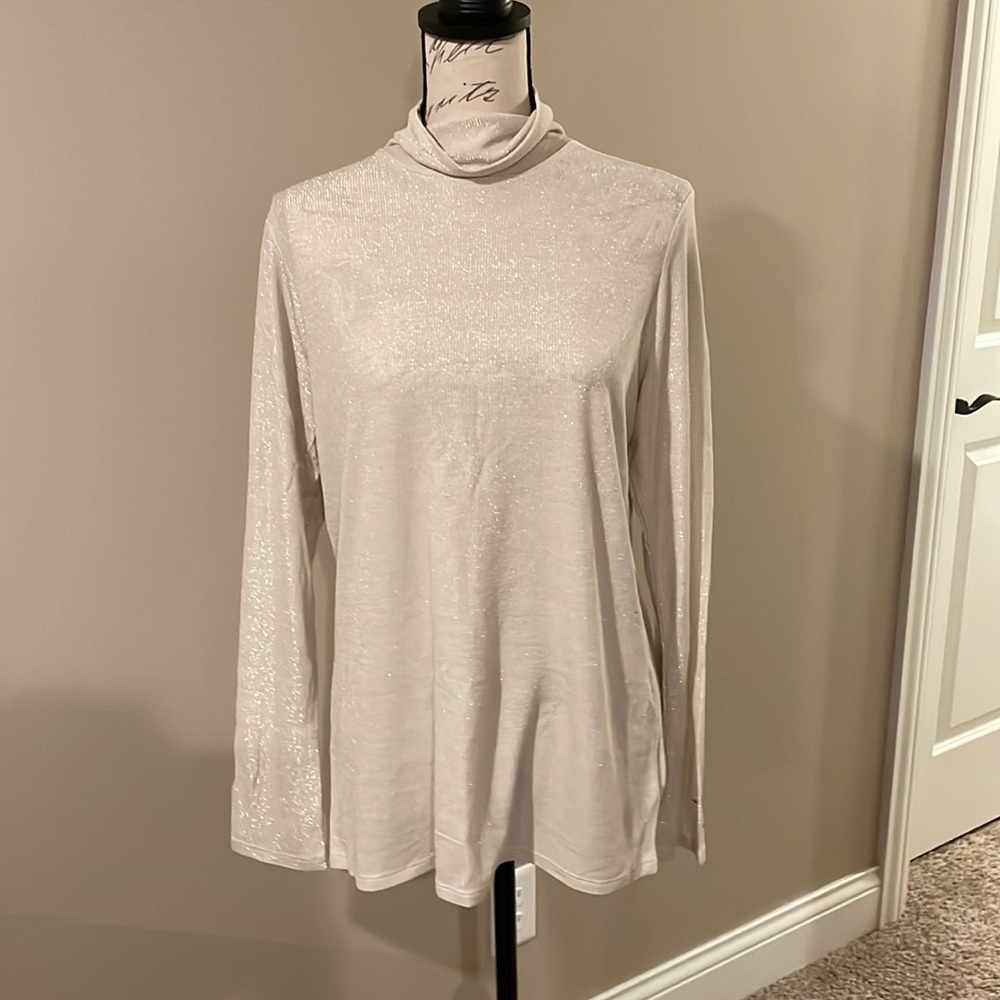 EUC Express women’s gold shimmer turtleneck top XL​​